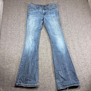 David Kahn Flare Jeans Women 29x32 Blue Vintage Made in USA Distressed